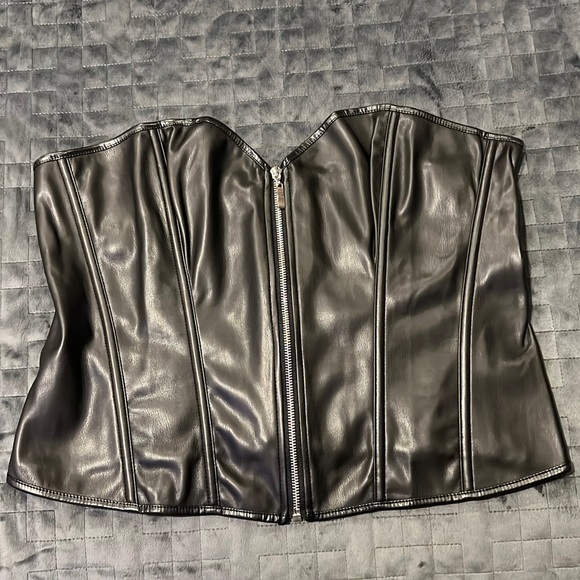 Sam Faux Leather Zip Corset